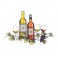 Déco murale vin 2 Bouteille 4 verres, L 70 cm
