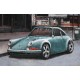 Tableau Peint Métal 3D : Rétro Cars Porsche 911, L 120 cm