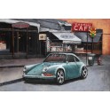 Tableau Peint Métal 3D : Rétro Cars Porsche 911, L 120 cm