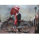Tableau Peint Métal 3D : Week-end à Paris, L 120 cm