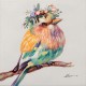 Tableau Peinture Oiseau : Serin Serein, Mod 3, H 40 cm
