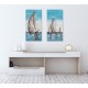 Tableau Peinture Verticale : Régate & Voiliers en métal, H 80 cm