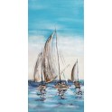 Tableau moderne design : Silver Boats 2, L 100 cm