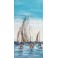 Tableau moderne design : Silver Boats 2, L 100 cm