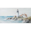 Tableau Peinture Marine : Phare à Ouessant, 140 x 70 cm