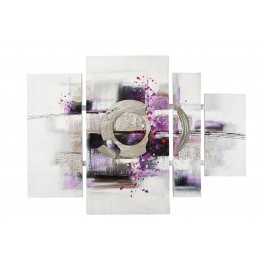 Tableau Peinture Abstrait : Purple Life, L 109 cm