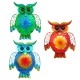 Chouette murale Métal : 3 couleurs, Collection Jasmin, H 25 cm