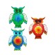 Chouette murale Métal : 3 couleurs, Collection Jasmin, H 25 cm