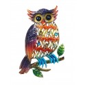 Chouette murale Métal : 3 couleurs, Collection Jasmin, H 25 cm