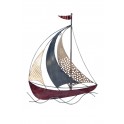 Déco murale Bateaux : Le voilier, Bordeaux & Gris, H 49 cm