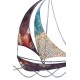 Déco murale Bateaux : Le voilier, Bordeaux & Bleu 2, H 34 cm