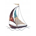 Déco murale Bateaux : Le Voilier, Bordeaux & Bleu 2, H 34 cm