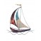 Déco murale Bateaux : Le Voilier, Bordeaux & Bleu 2, H 34 cm