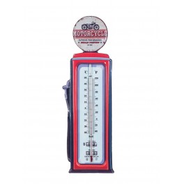 Thermomètre vintage métal XL, Modèle Station Essence 3, H 48 cm