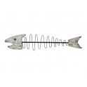 Déco murale Métal & Bois : Poisson en arête, L 58 cm
