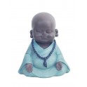 Figurine Moine, Bleu, Collection Baby Zen, H 11 cm