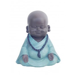 Figurine Moine, Bleu, Collection Baby Zen, H 11 cm