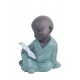 Figurine Petit Moine érudit, Bleu, Collection Baby Zen, H 14 cm