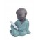 Figurine Petit Moine érudit, Bleu, Collection Baby Zen, H 14 cm