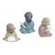 Figurine Petit Moine érudit, Bleu, Collection Baby Zen, H 14 cm