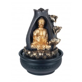 Fontaine intérieure : Bouddha Fleur de Lotus, 3 Vasques, Coll. Zentrends, 40 H cm