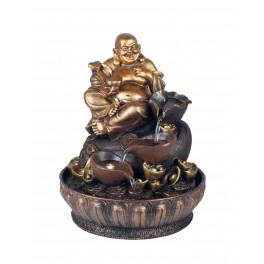 Fontaine intérieure : Bouddha Rieur 3 Vasques, Coll. Zentrends, 27 H cm