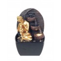 Mini fontaine intérieure : Bouddha 3 Vasques, Zentrends, H 19 cm