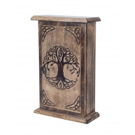 Boite à clés en Bois, Modèle Mandala, H 28 cm