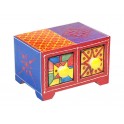 Boite compartiments : Epicier indien 2 tiroirs, Rouge, L 14 cm