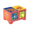 Boite compartiments : Epicier indien 2 tiroirs, Orange, L 14 cm