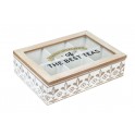Boite à thé : Mod Shabby Chic, 3 Compartiments, L 24 cm
