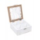 Boite à thé : Mod Shabby Chic, 3 Compartiments, L 24 cm