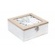 Boite à thé : Mod Shabby Chic, 3 Compartiments, L 24 cm