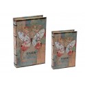 Set 2 boites livres Papillon Mod 1 Papillon Blanc, H 26 cm (Grand)