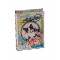 Boite Livre : Chat romantique et floral, Mod 1, H 26 cm