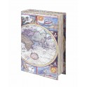 Boite Livre : Globe & Cartographie colorée, H 27 cm