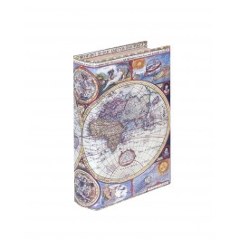 Boite Livre : Globe & Cartographie colorée, H 21 cm