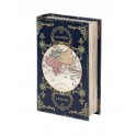 Boite Livre : Globe & Cartographie, Bleu, H 21 cm