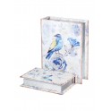 Set 2 Boites Livres : Modèle Oiseau Mésange bleue, H 24 (Grand)