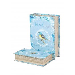 Set 2 Boites Livres : Modèle Oiseau Mésange Bleue, H 27 (Grand)