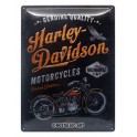 Plaque 3D métal : Harley Davidson genuine 30 x 40 cm