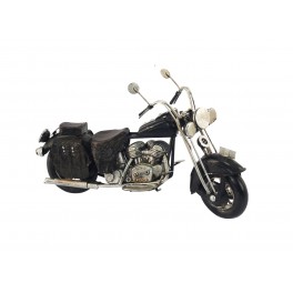 Moto routière vintage, Noir L 19 cm