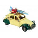 Voiture 2 CV Surf : Modèle Blanc & Vert, L 27 cm