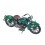 Moto en métal rétro, Modèle 2 Tons Bleu et Blanc, L 27 cm