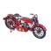 Moto en métal rétro, Modèle 2 Tons Bleu et Blanc, L 27 cm