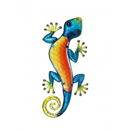 Déco murale : Gecko Métal Orange, Collection PENDJAB, H 30 cm