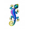 Déco murale : Gecko Métal Bleu, Collection PENDJAB, H 30 cm