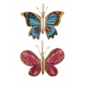 Set 2 papillons à suspendre, Mod 1, H 8 cm