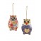 Set 2 chouettes à suspendre, Mod 3, H 9 cm