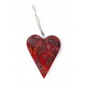 Coeur peint XL en métal, Rouge, H 21 cm